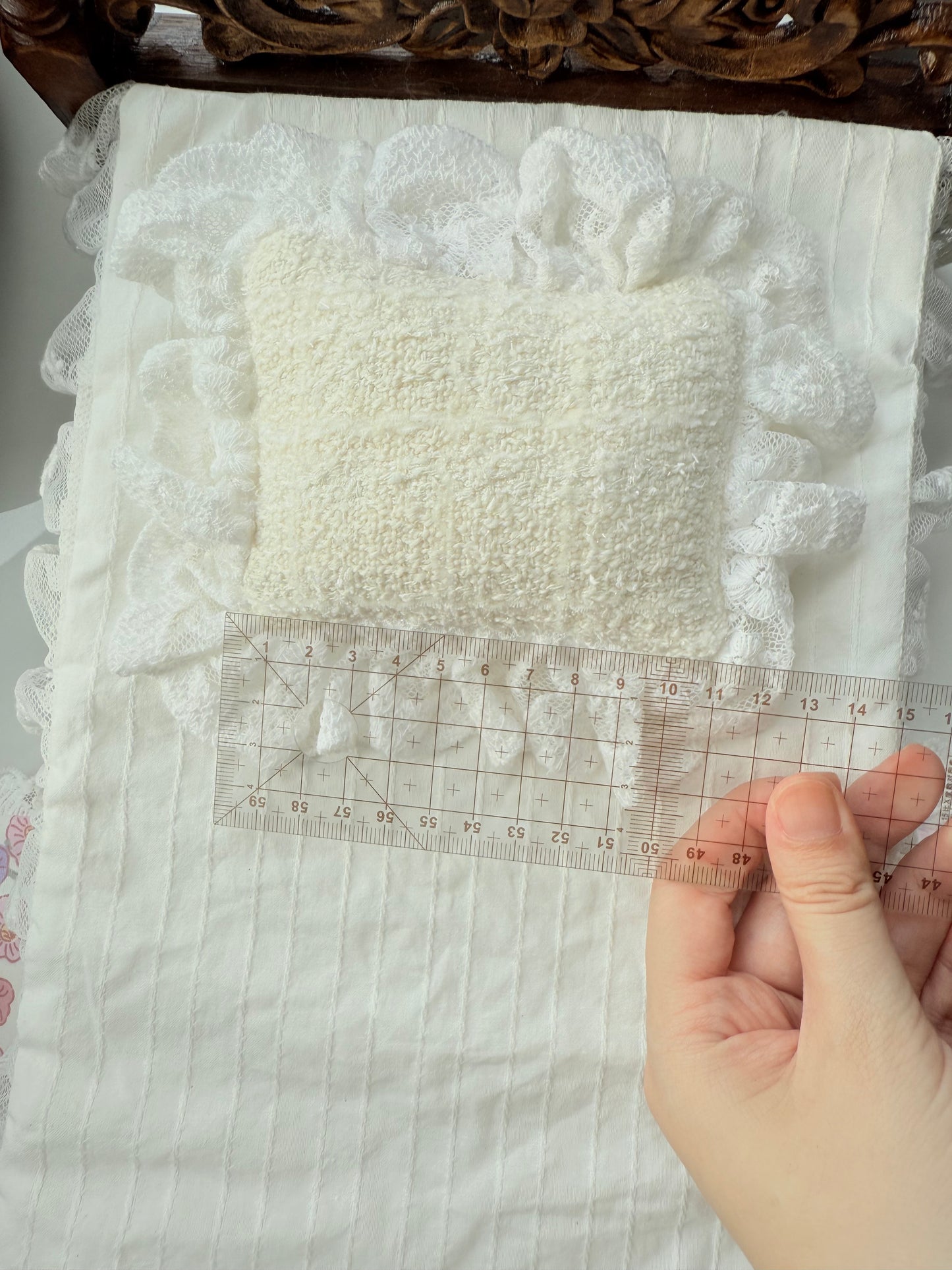 Handmade Mini Pillows for Blythe. Miniature Accent Pillows. Lace Miniature Bed Pillows