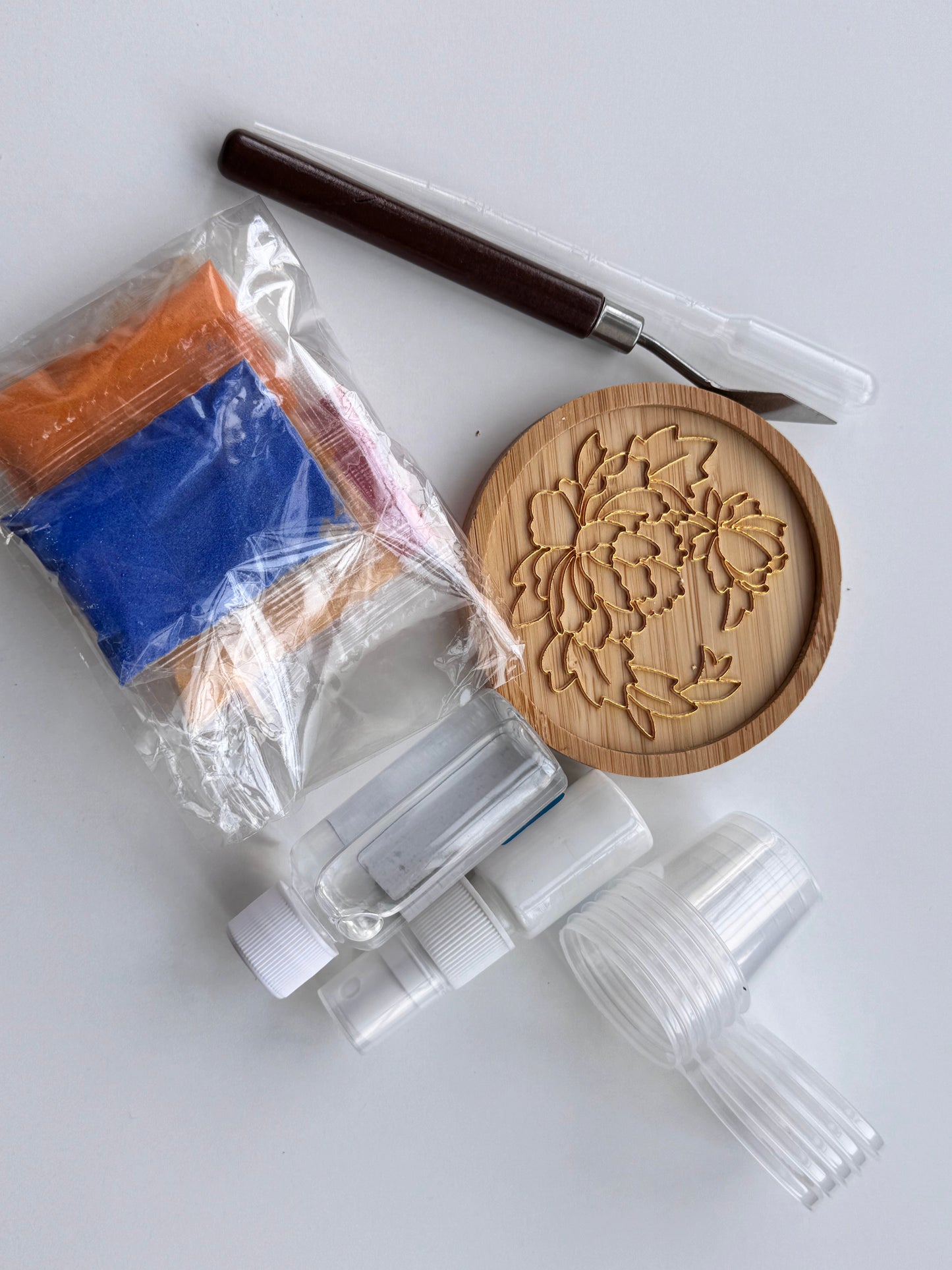 No wire making required-Cute Flowers  Cup  Holders Kit-Cloisonné Painting Art