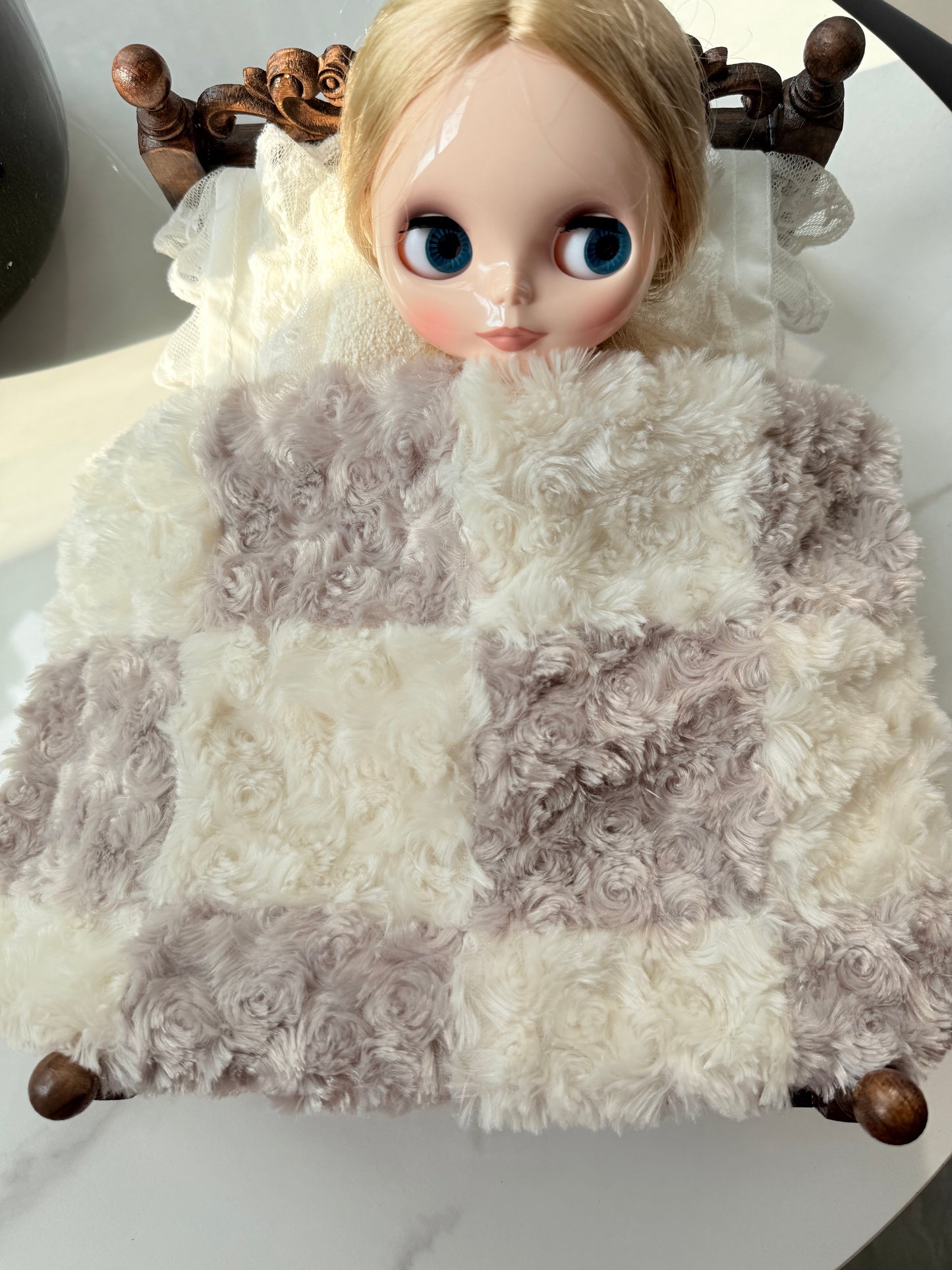 Handmade Mini Pillows for Blythe.  Miniature Accent Pillows.  Lace Miniature Bed Pillows