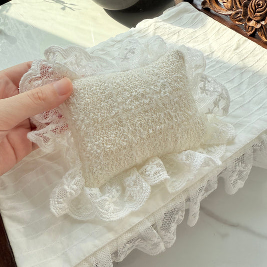 Handmade Mini Pillows for Blythe.  Miniature Accent Pillows.  Lace Miniature Bed Pillows